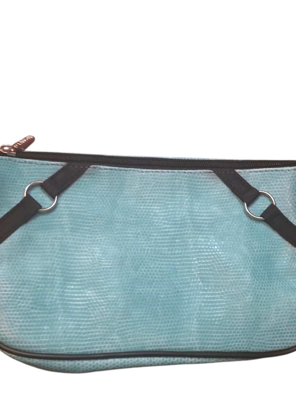 Lancome Aqua Textured Wristlet Clutch with Black Trim